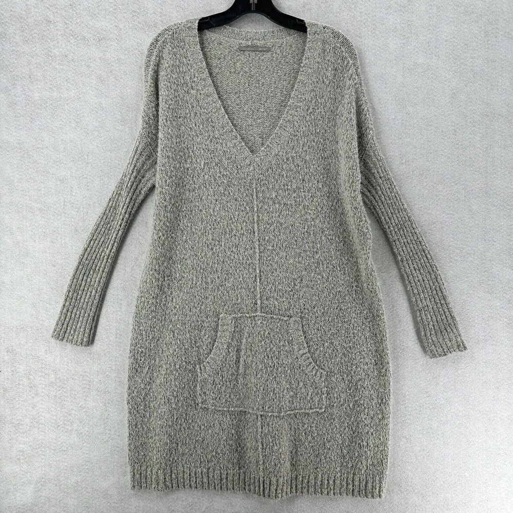 Rubbish Sweater Dress Womens SMALL Gray Chunky Knit Long‎ Sleeve Pocket